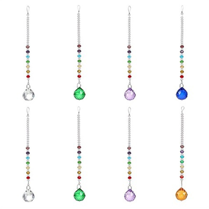 5-piece set of 40mm chandelier crystal balls creating rainbow prisms for suncatcher pendants