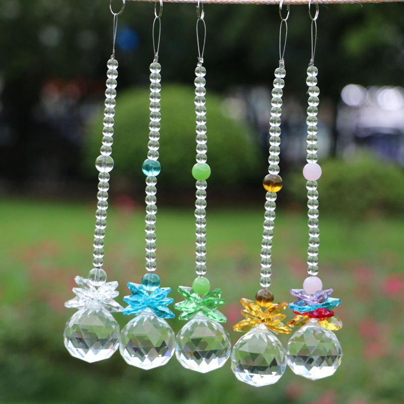 5-piece set of 40mm K9 crystal suncatcher prisms for window decor, creating rainbows in your home