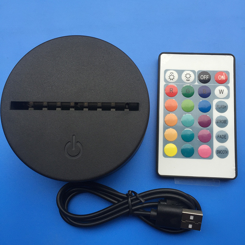 5-piece set of remote-controlled 3D light bases for acrylic ornament illumination and night lighting replacement