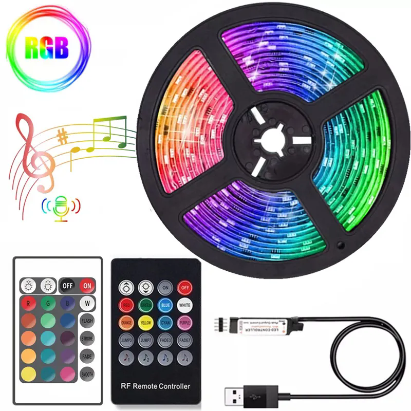 5V USB LED strip light with flexible 2835 DC LEDs in 1M to 5M lengths for TV backlighting and night lamps