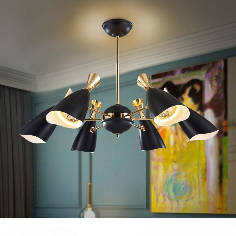 6 8 10 12 Head Nordic Pendant Lights with AC 90-260V Voltage, Modern Metal Hanging Lamp for Bedrooms