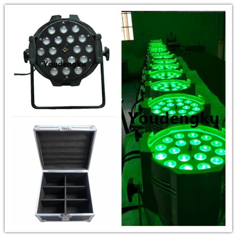 6 flight cases for stage wedding with 18x12W RGBW 4in1 zoom PAR LED spotlights
