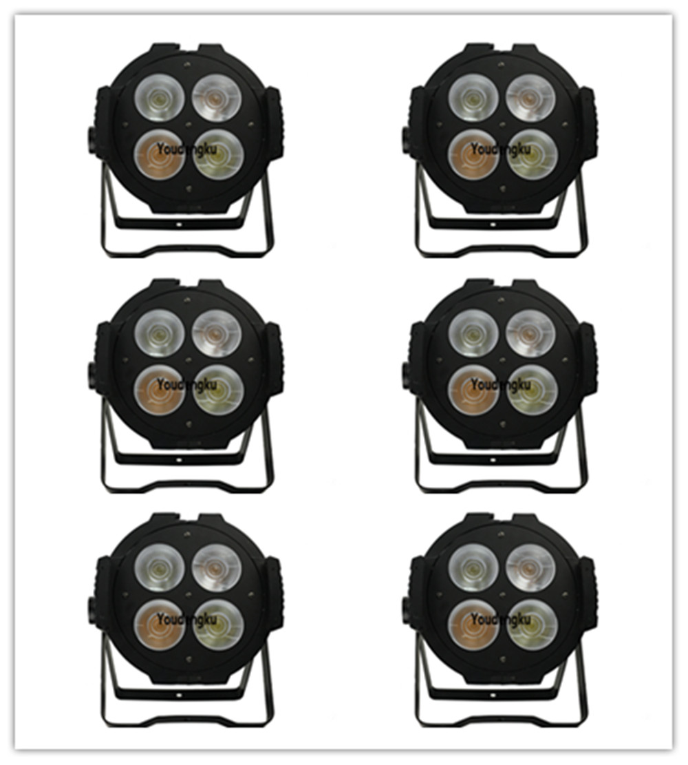6 indoor par cans and 4 DMX LED pars with 200W COB warm/cool white lights