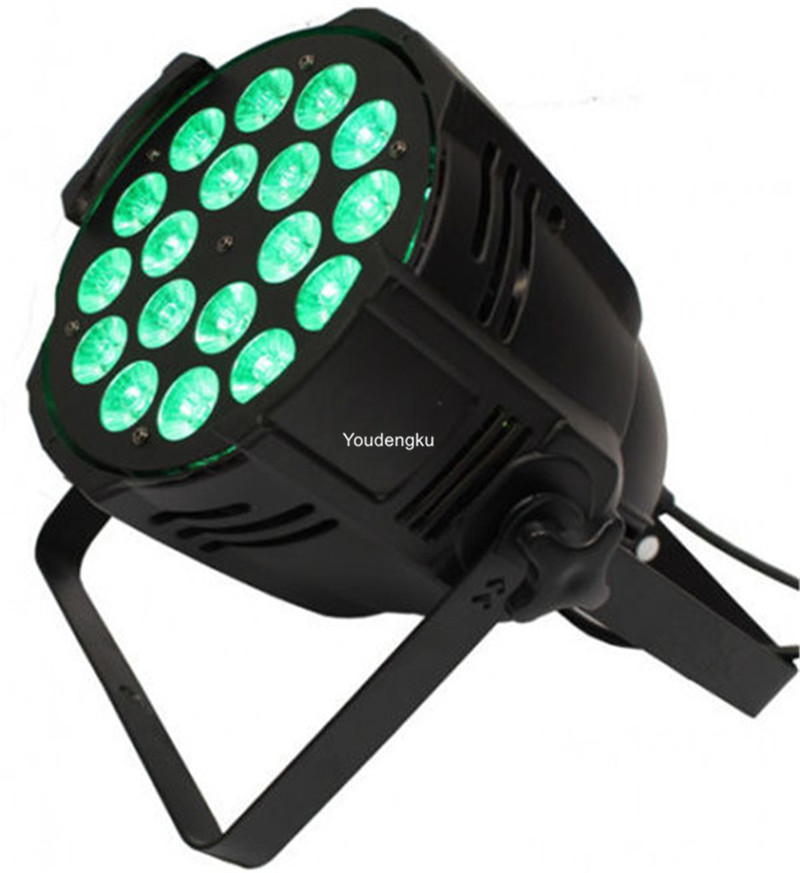 6 pieces of China-made 64-LED PAR cans with 18x10W RGBW DMX lighting