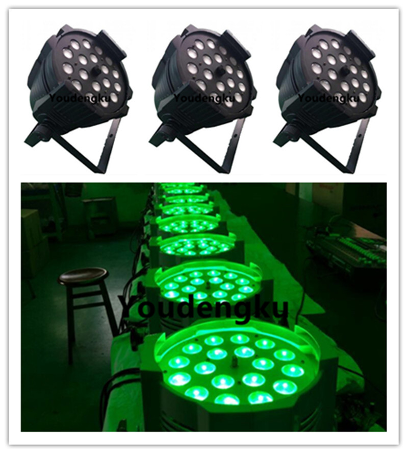 6 premium 18x10w indoor DJ par lights with 4-in-1 wash, color changing LED uplight and zoom for stage lighting