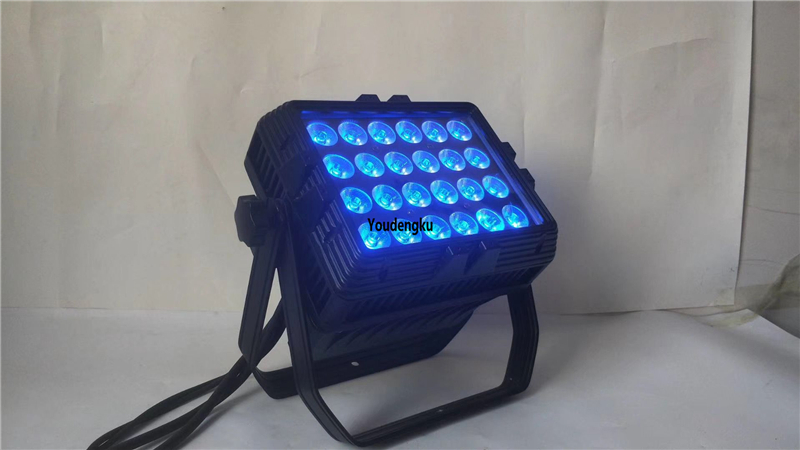 6 waterproof LED city uplights, 24x10W IP65 RGBW wall washers for outdoor use