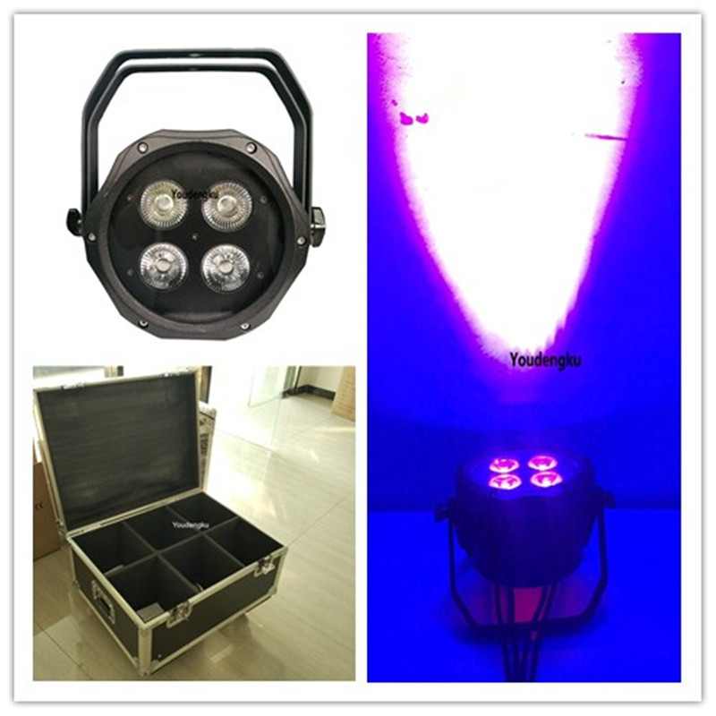 6 waterproof outdoor RGBWA UV LED par 64 mini lamps in 4x18w cases
