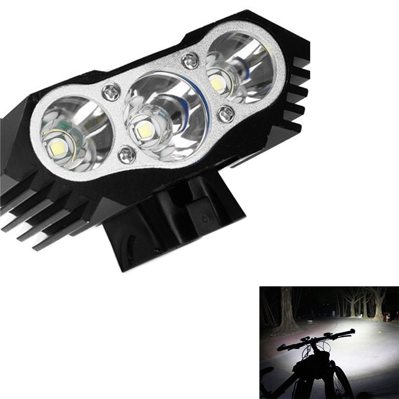 6000-lumen USB-rechargeable waterproof bicycle headlight with T6 LED and 4 lighting modes for night safety