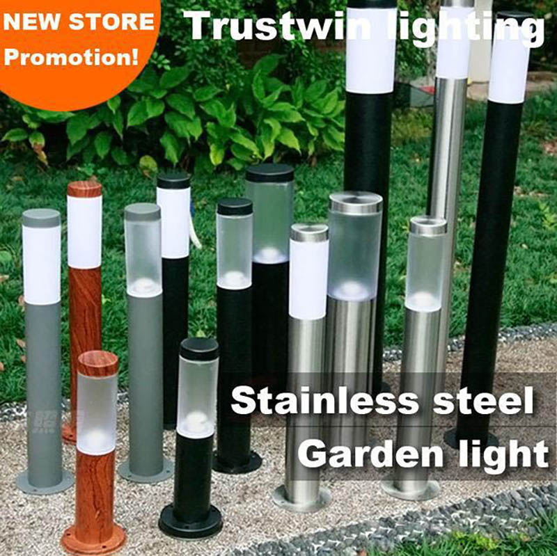 60cm weatherproof IP65 stainless steel outdoor garden pillar lamp for lawn and bollard lighting