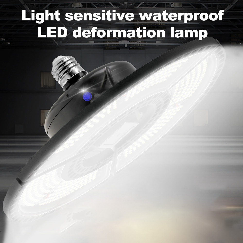 60W 80W 100W UFO High Bay Industrial Lamp for Warehouse Deformable Folding Garage LED E27 Super Bright Industrial Lighting Lamp MS007