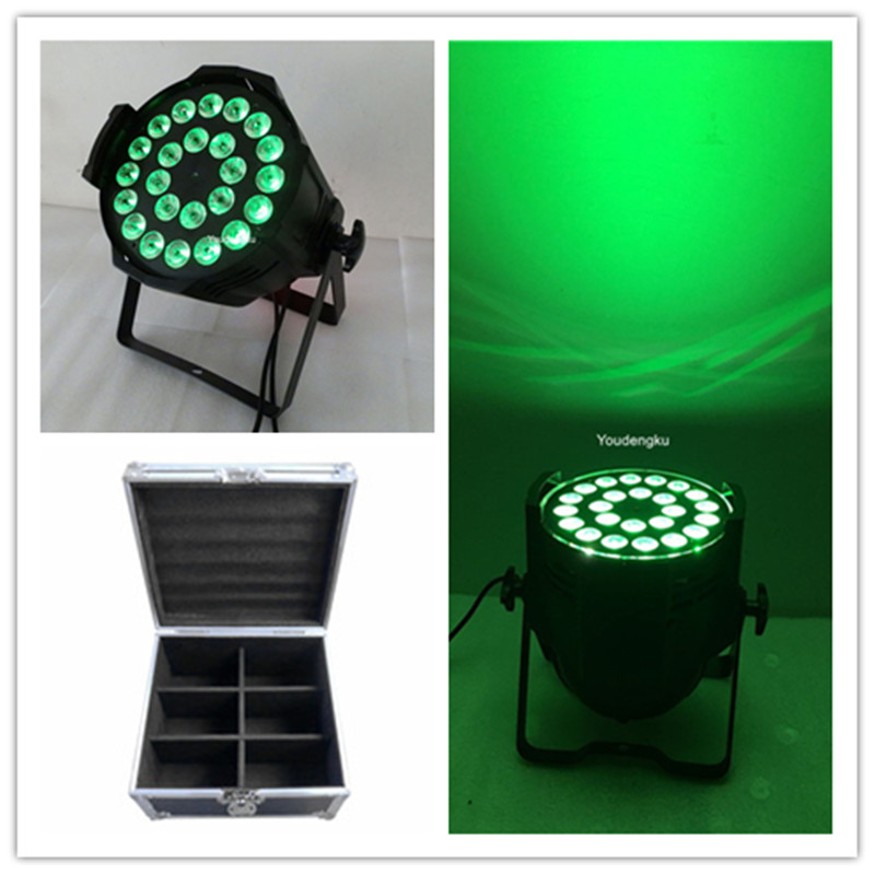 6-in-1 flight case for 24x18W RGBWA UV LED par lights