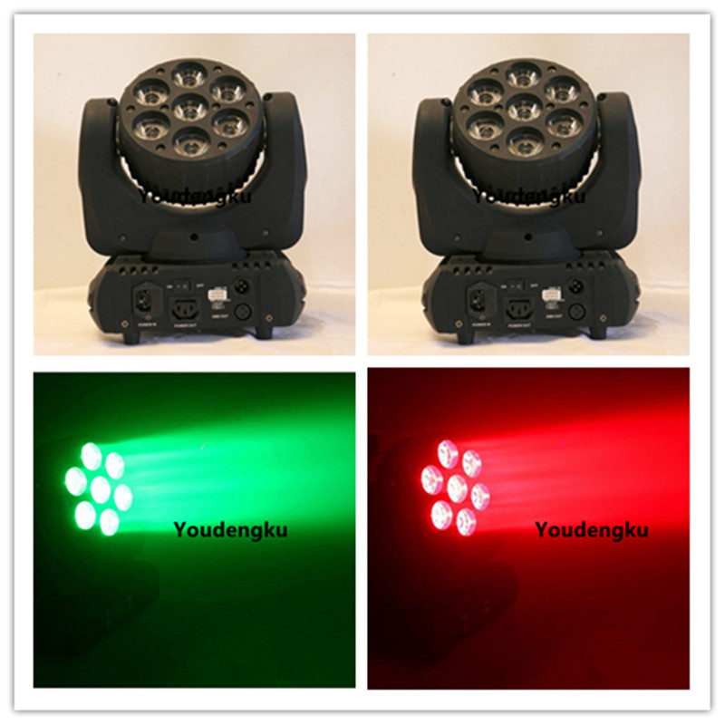 6-in-1 LED moving head wash light with 7x10W RGBW LEDs for DMX-controlled club and party lighting