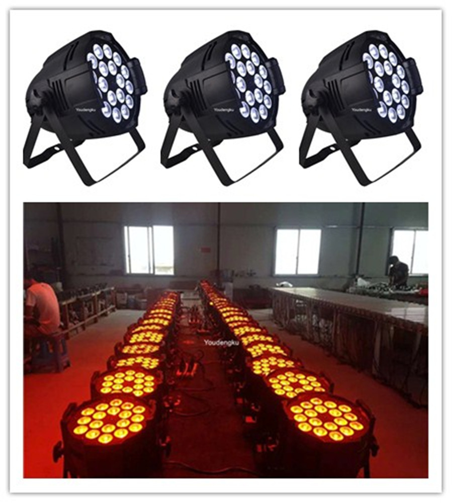 6-in-1 LED stage par light with DMX512 control, 18x18W RGBWA UV wall uplighting