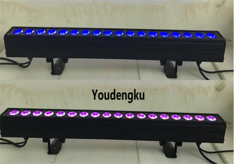6pcs 100cm RGBWA UV 6-in-1 LED wall washer with 18x18W indoor lighting