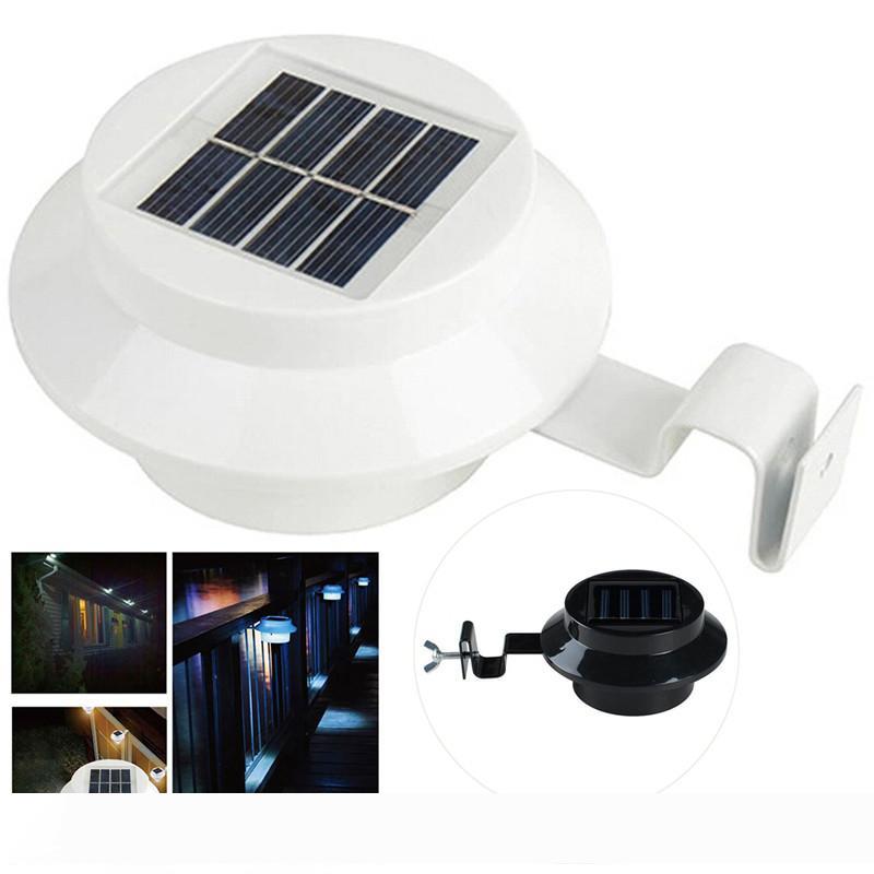 6Pcs 3LED Solar Powered Energy Saving Outdoor Light All Weather Lamp for Garden Landscape Yard Fence Gutter Roof Wall Door