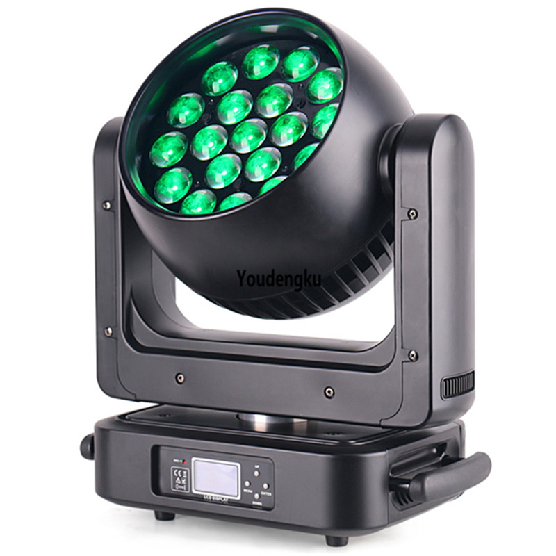 6pcs RGBW LED lyre beam moving head with 19x25W zoom wash light and big eyes effect