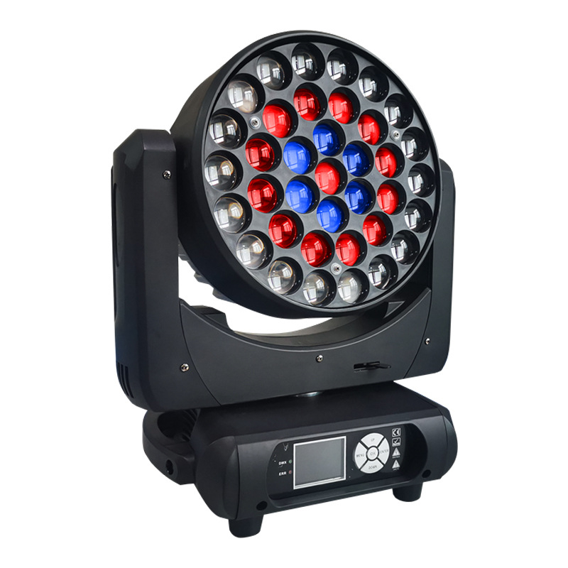 6pcs Wedding stage zoom led 37x15 moving head for dj show bee eye movinghead rgbw led beam party light