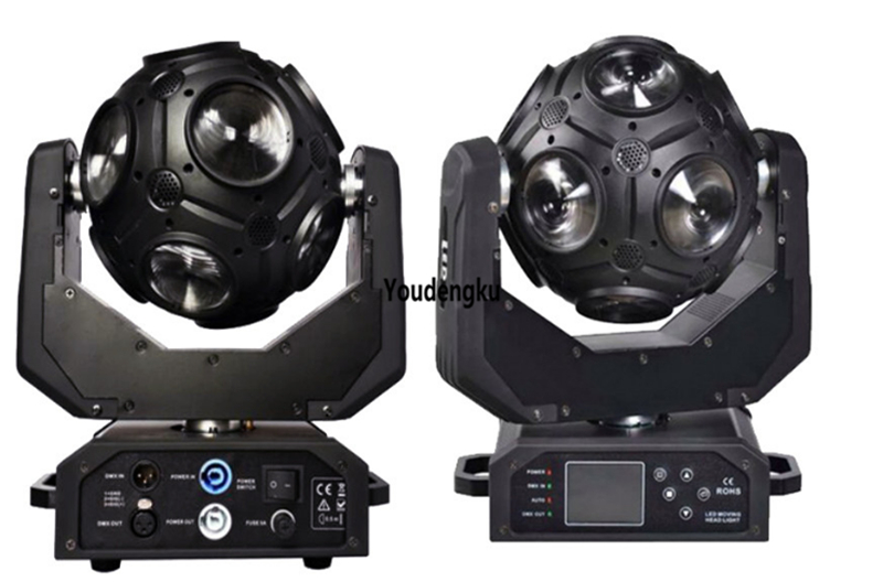 6-piece 300W Cosmopix beam football set with 12 RGBW LED moving head wash lights featuring 4-in-1 RGBW magic effects