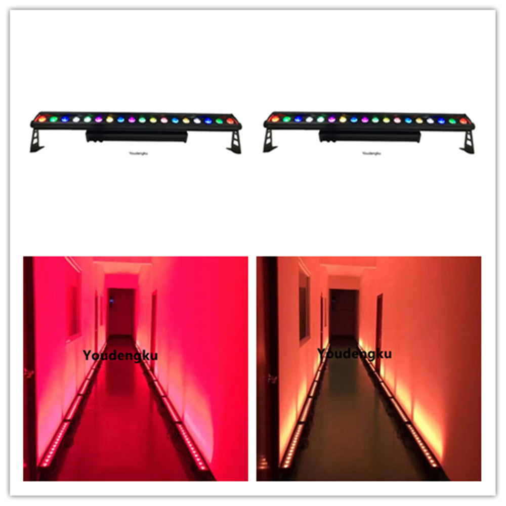 6-piece stage DJ party setup with 18x18W RGBWAUV LED wall washers, 18 decorative metal washers, and IP65-rated outdoor bar lights