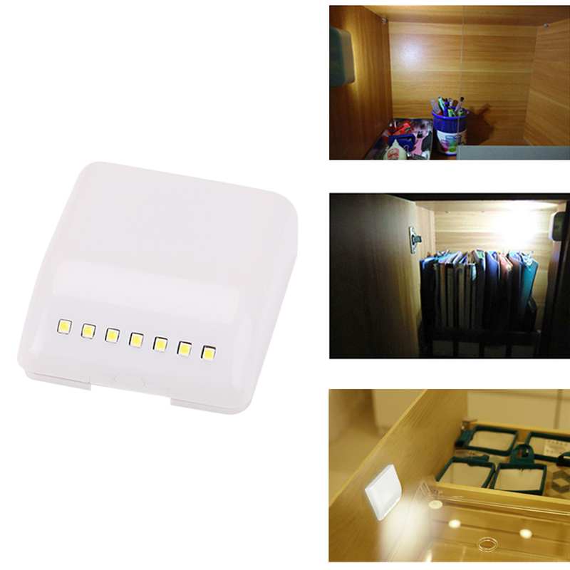 7 LED motion-activated night light for cabinets, wardrobes, and drawers, battery powered (batteries not included)