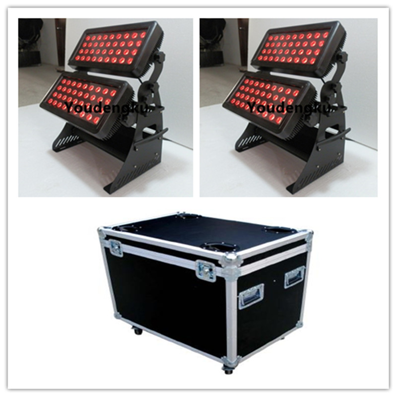 72W 10X RGBW dual-head outdoor LED wall washer with protective case for urban color lighting