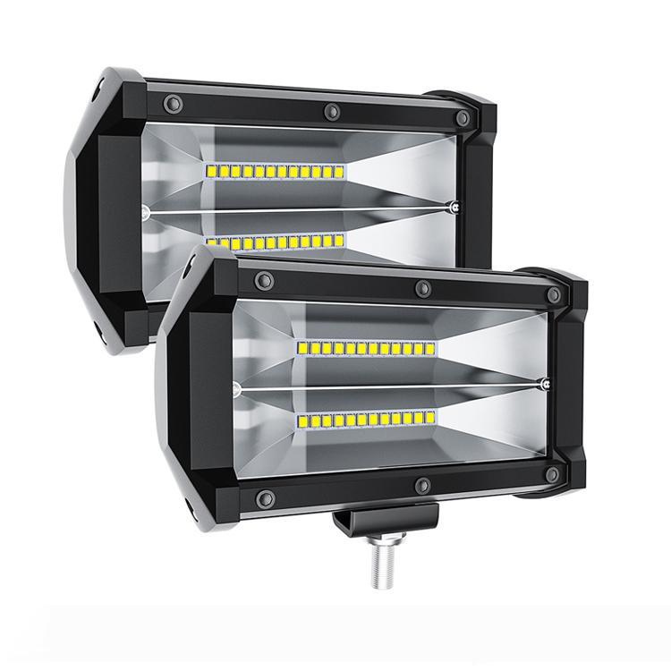 72W LED light bar for off-road vehicles, combining flood and spot beams in 6000K white light