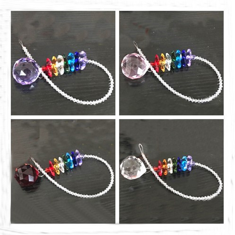 7PCS 30mm Garland Spectra Glass Crystal Suncatcher Ball Chandelier Part Prisms Hanging Ball Pendants Home Decorations W029-30mm