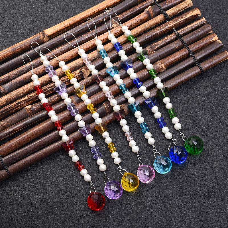 7PCS Butterfly Crystal Suncatcher Hanging Feng shui Ball Pendant Rainbow Maker Window Ornament Home Decoration WQM161