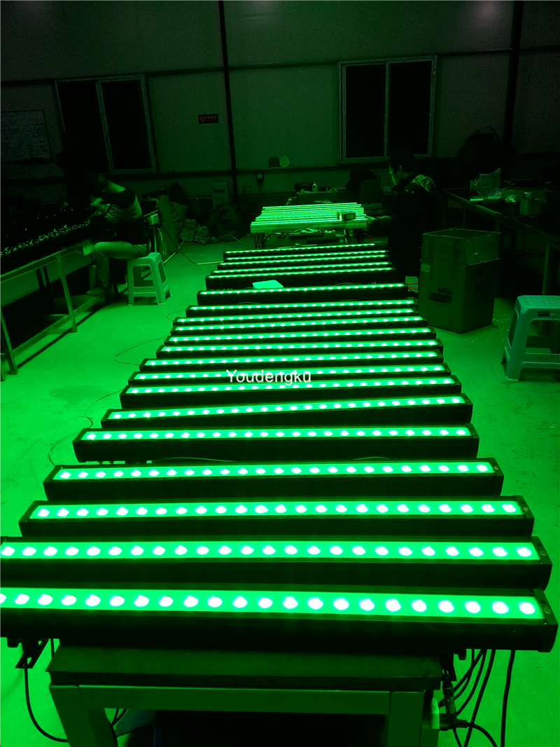 8 pieces of 1-meter linear bar lights, IP65-rated, 24x3W 3-in-1 LED DMX RGB waterproof wall washers