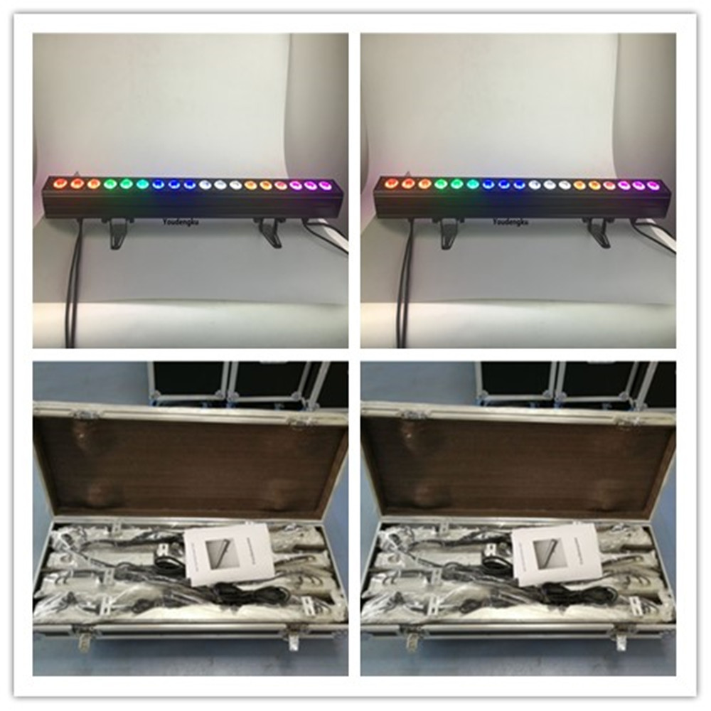 8 RGBW 4-in-1 indoor wall washer lights with flight case for stage and wedding lighting