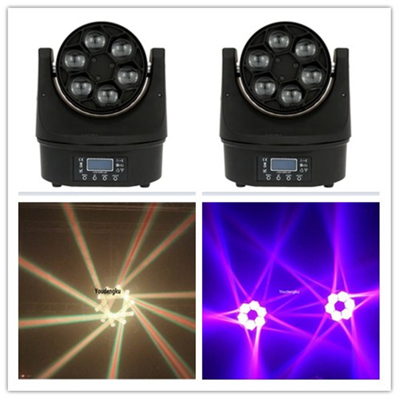 8 RGBW LED beam flower moving heads with 6x15W power and MX512 control, compact mini bee eye design