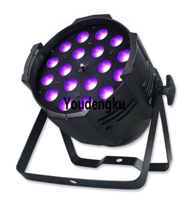 8 RGBWA UV zoom LED wash pars with DMX512 control, 64-can light setup in 18x18w 6-in-1 configuration
