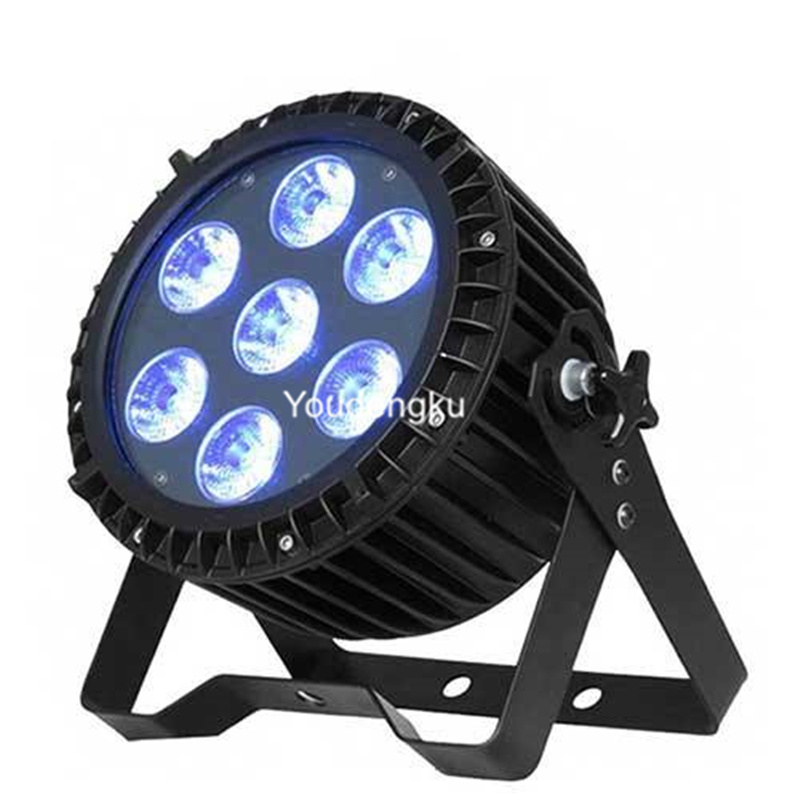 8 waterproof LED stage lights with 7x10W 4-in-1 RGBW DMX outdoor par cans, IP65 rated for DJ use