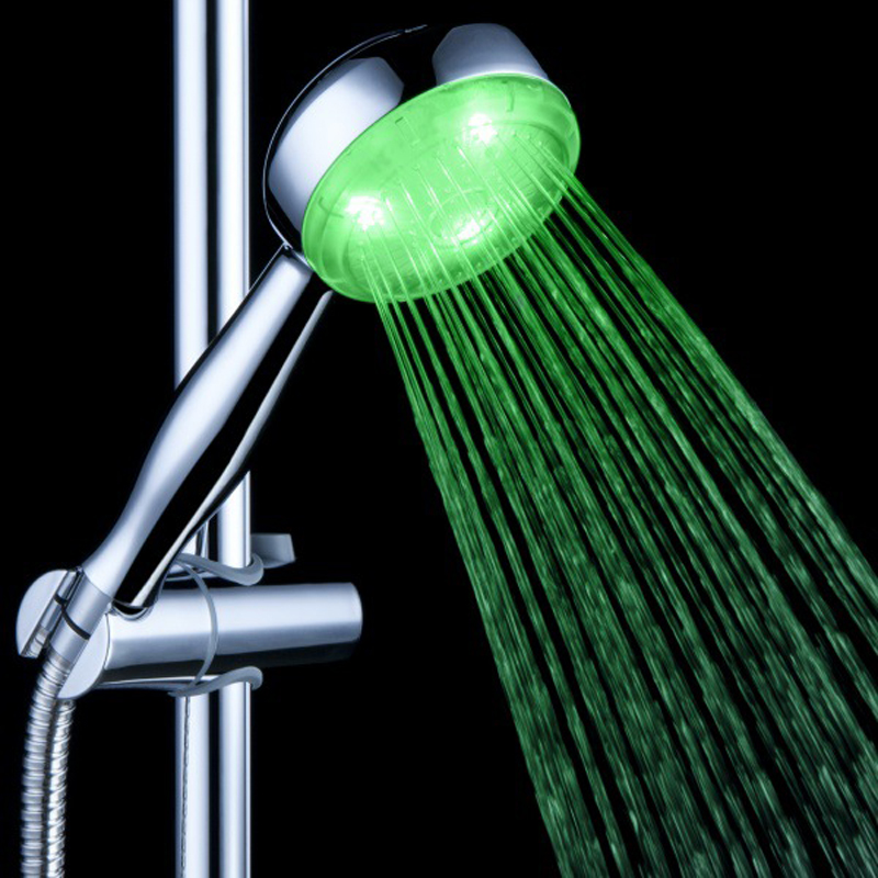 8008-A18 New Handheld Home Bath Romantic LED Light Water Bathroom Glow Shower Head Temperature Sensor ShowerHead Sprinkler