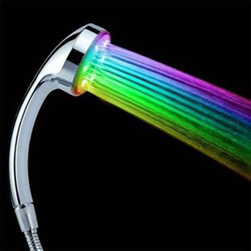 8008-A25 LED Rainfall Power Shower Head with Automatic 7-Color Changing Feature for Water-Saving Bathroom Experience