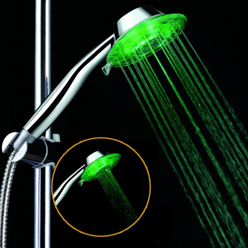 8008-A3 LED rainfall shower head with automatic 3-color changing feature for a magical water-saving bath experience