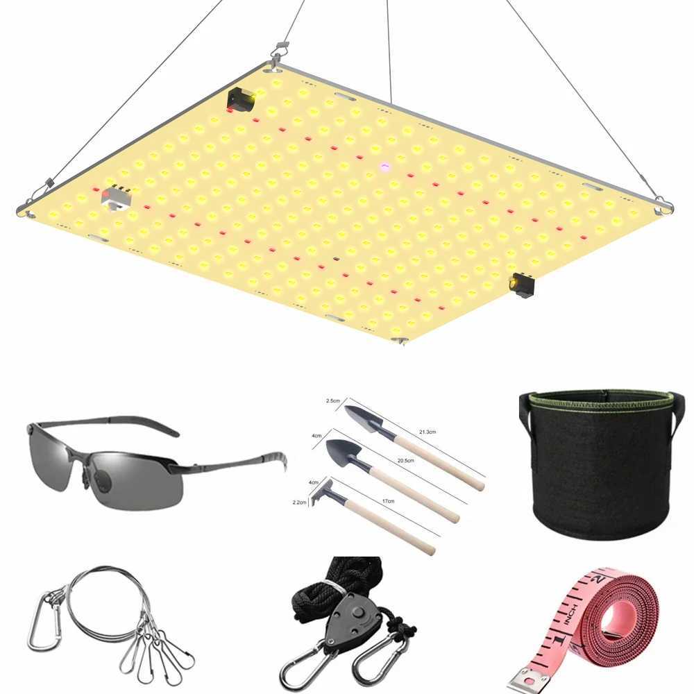 800W LED grow light with SM LM281B+ diodes, silent fanless design, full spectrum, high PPFD for 5x5ft coverage in veg and bloom stages