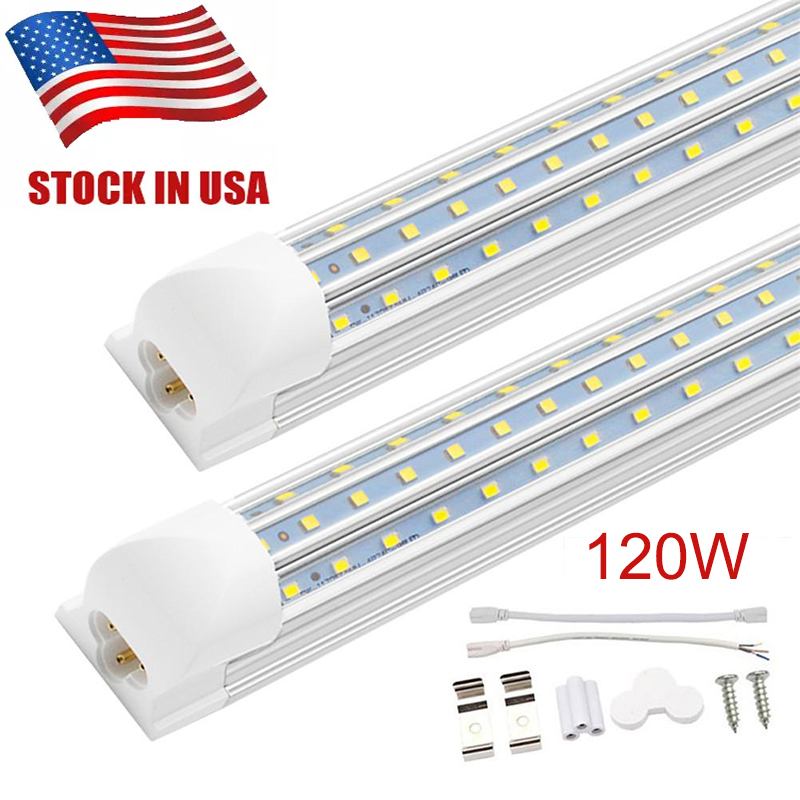 8ft fluorescent tubes V-Shaped D-Shape 4ft 5ft 6ft 8ft Cooler Door Led Tubes T8 fa8 Integrated Led Tubes Double Sides Led Lights 100-305V Stock In U