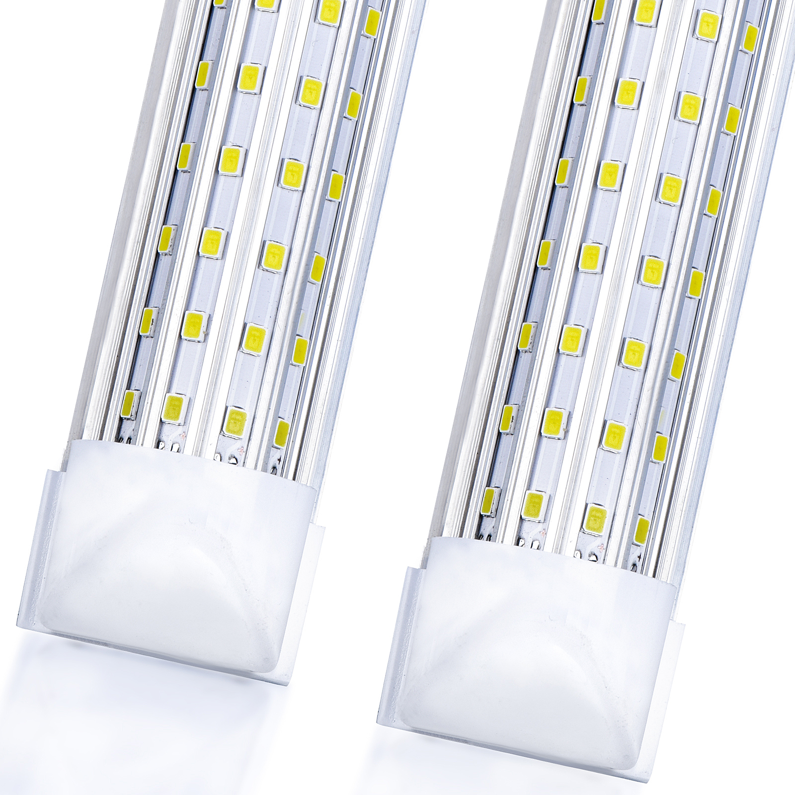 8Ft LED shop lights for cooler doors and freezers, 4-row 144W 14500 lm tubes with clear linkable covers  

4ft 75W U-shaped fluorescent fixtures with transparent linkable covers