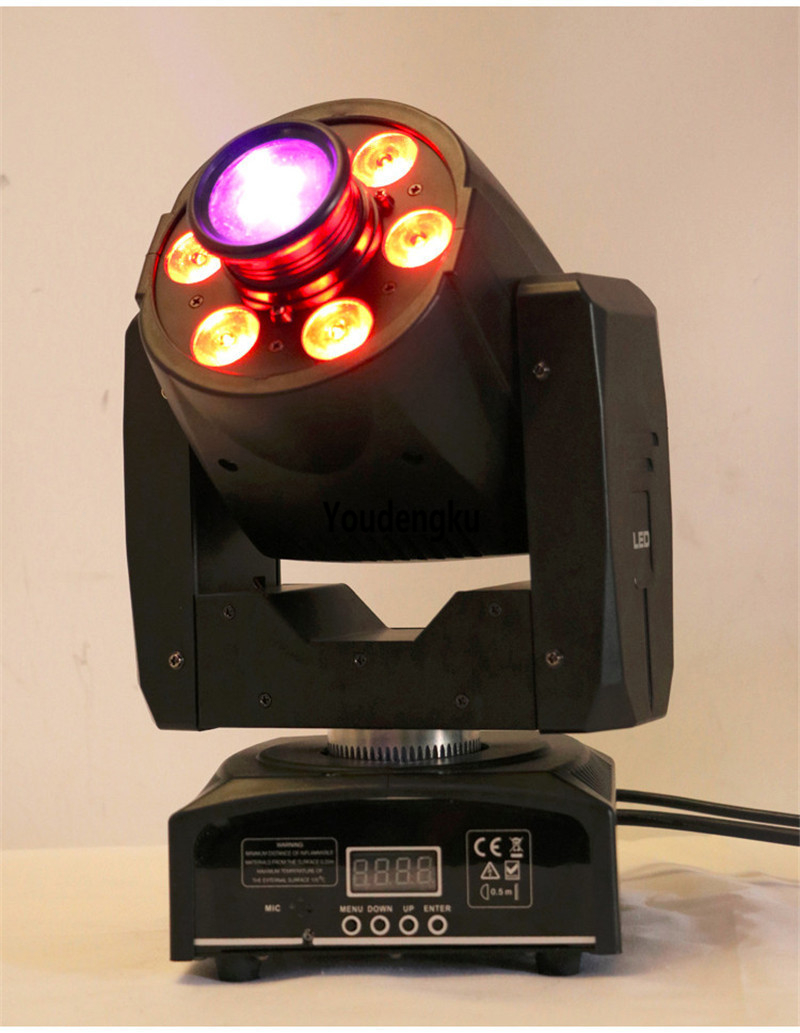 8-in-1 compact 30W RGBW LED moving head spotlight with wash function