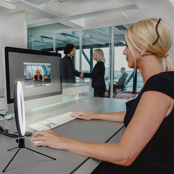 8-inch diameter, 20cm live fill light desktop tripod with 13W 5V 84LED 2835 lamp beads, white light USB dimmable ring light