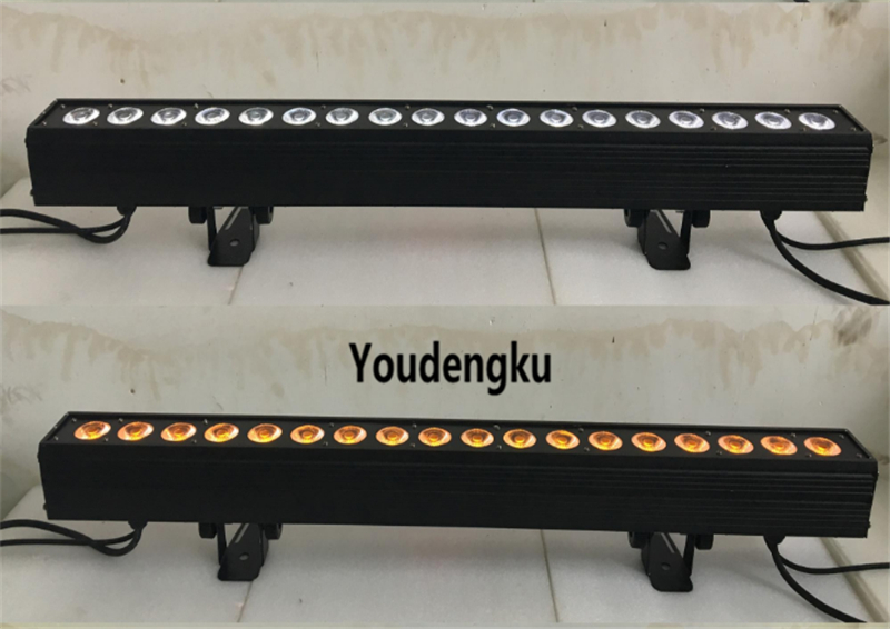 8pcs 18x18W RGBWA UV 6-in-1 IP20 DMX LED wall washer stage background lighting bars