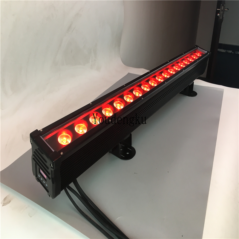 8pcs IP65-rated RGBW LED wall washers with 18x10W DMX RGBW 4in1 linear pixel control for outdoor use