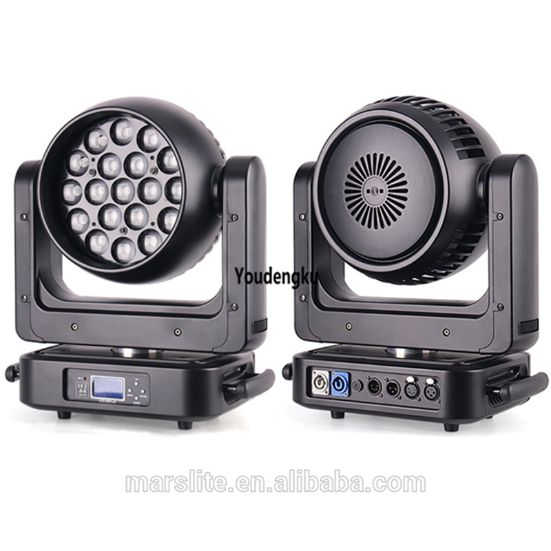 8pcs LED moving head lights with bee-eye effect, 19x25W 4-in-1 RGBW zoom beam wash