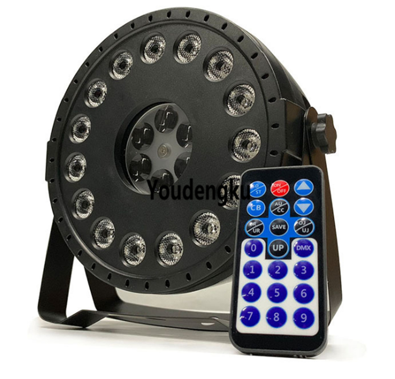 8pcs/lot 15pcs*3w RGB 3in1 3w led par light Remote Control Slim Par Can DMX Flat LED PAR64 light