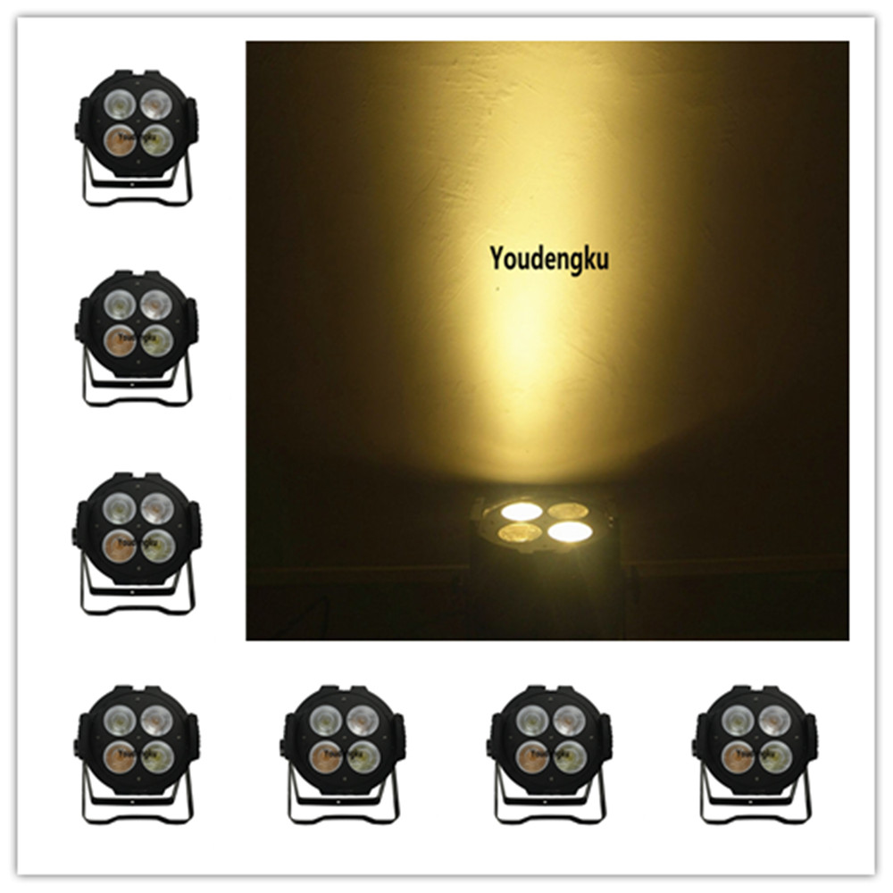 8-piece 4x50W COB LED par 64 wash light with warm/cool white dual color and DMX control for stage studio use
