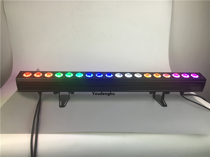 8-piece DMX512 controlled RGBWA LED wall washer with 18x15W 5-in-1 pixel bar for indoor use