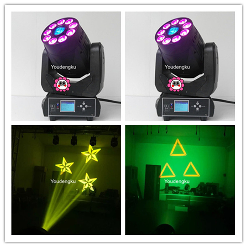 8-piece lyre spot 75W LED moving head with gobo, RGBWA UV DMX spotlight