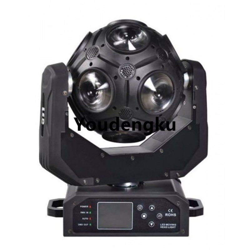8-piece RGBW football LED moving head with rotating ball beam effect for stage lighting