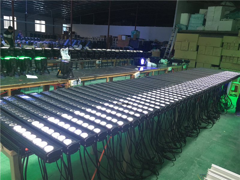 8-piece stage wedding lighting set featuring 18x10W IP65 RGBW 4-in-1 outdoor waterproof LED linear wall washers with dot control
